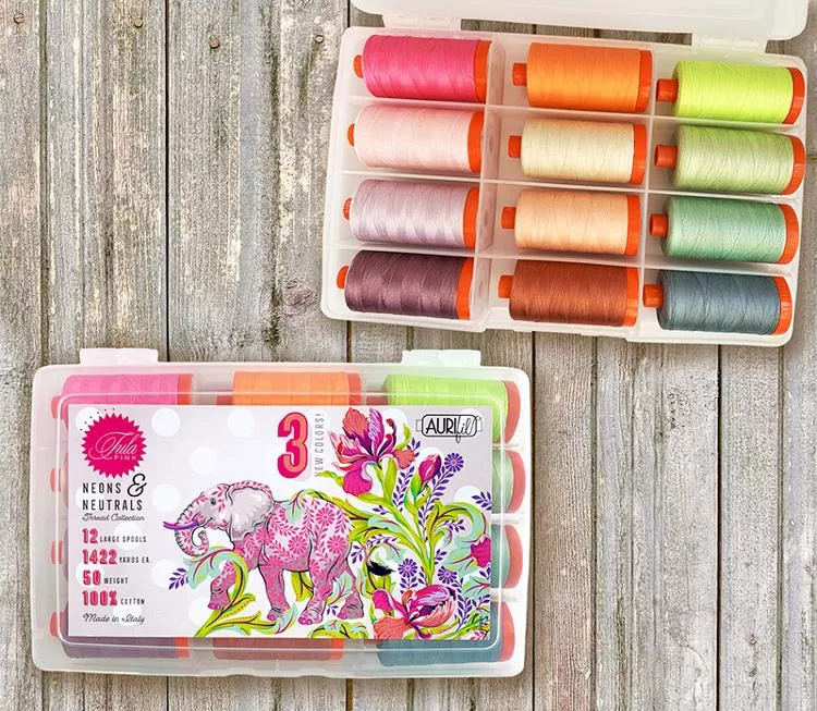 50wt Neon & Neutrals Large Aurifil Thread Kit