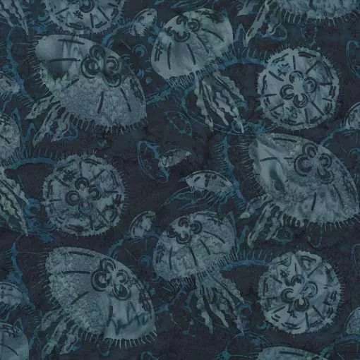 Along the Shores Bali Batik Jellies Deep Teal fabric