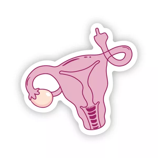 Angry uterus feminist waterproof sticker