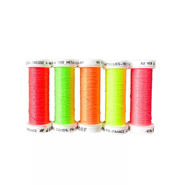 Au Ver a Soie Metallic Braid Shade Collection - Size 4 - Fluorescent