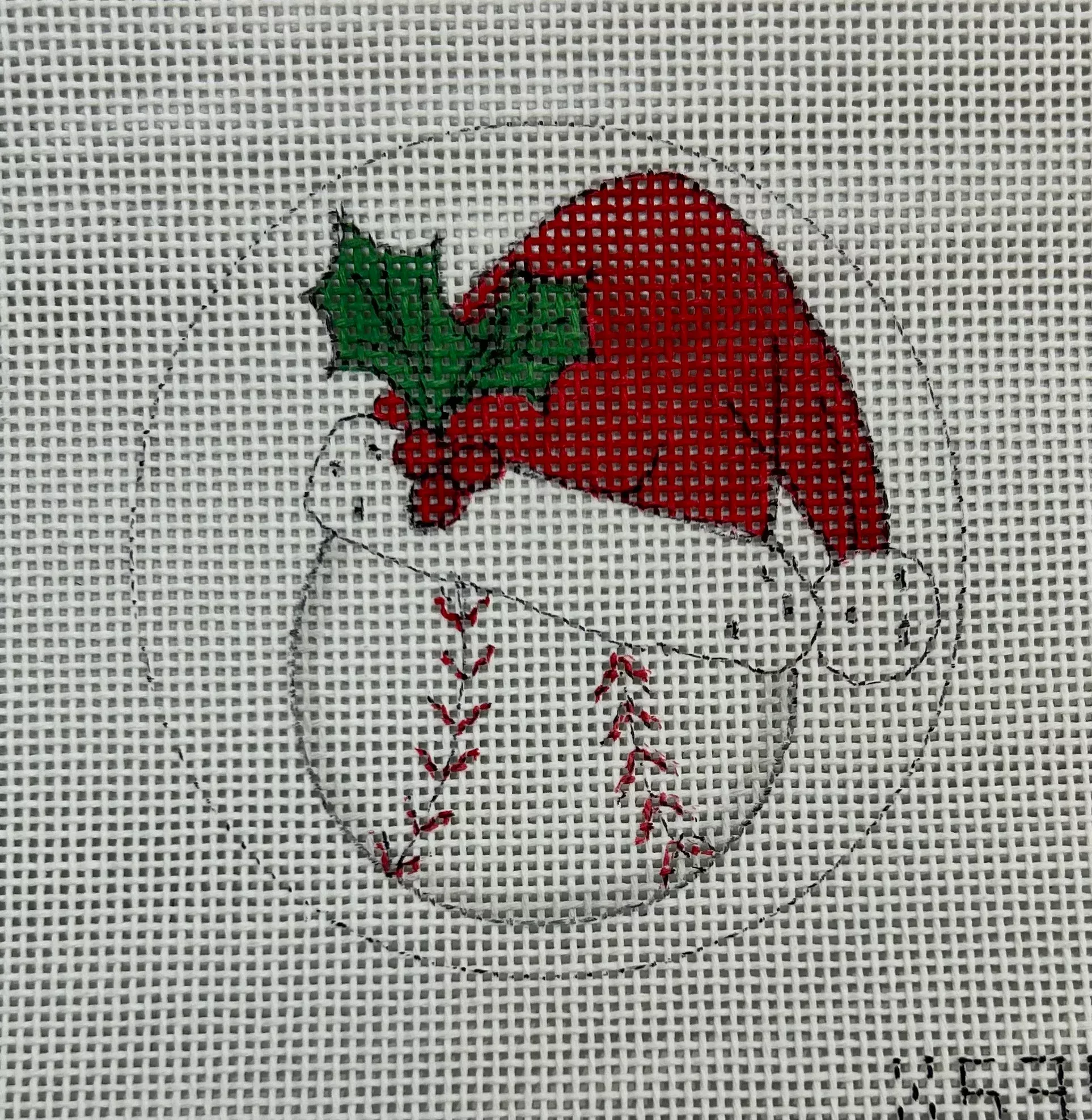 Baseball W/ Santa Hat