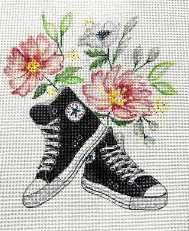Black High Tops/Floral