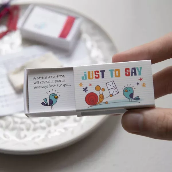 'Call Me' Cross Stitch Secret Message In A Matchbox