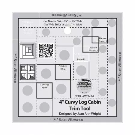 Creative Grids 4" Curvy Log Cabin Trim Tool - CGRJAW6MINI