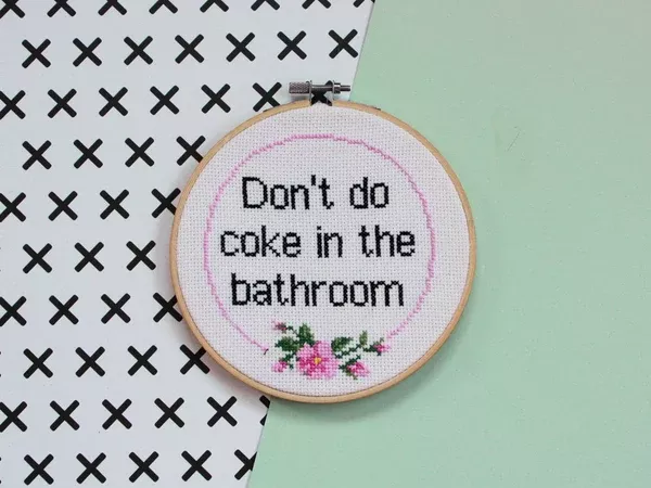 Don't Do Coke In The Bathroom - Cross Stitch Kit