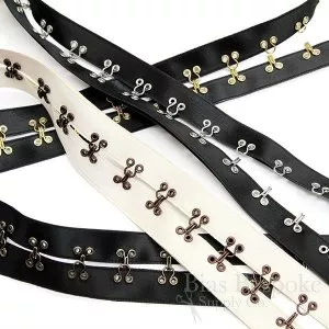 KIERA Riveted Satin Hook & Eye Tape, Made in Italy