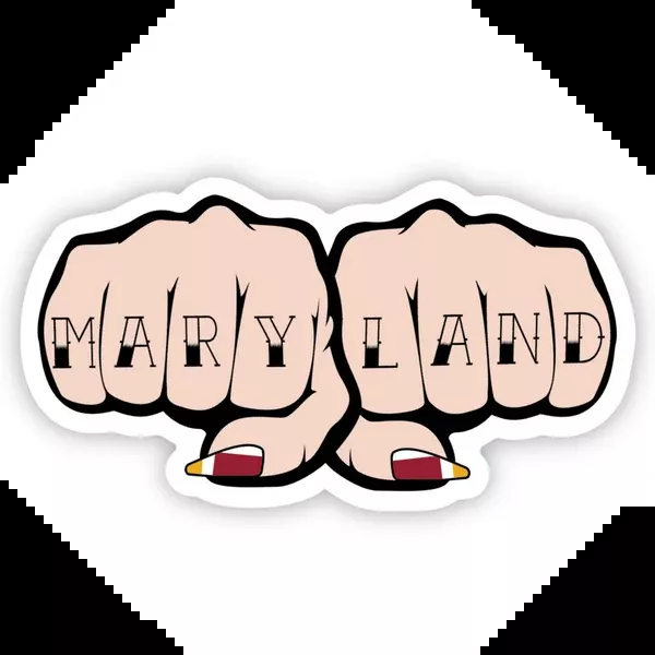 Maryland pride knuckles tattoo sticker