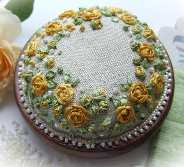 Roses and Pearls Pin Cushion Kit - Yellow