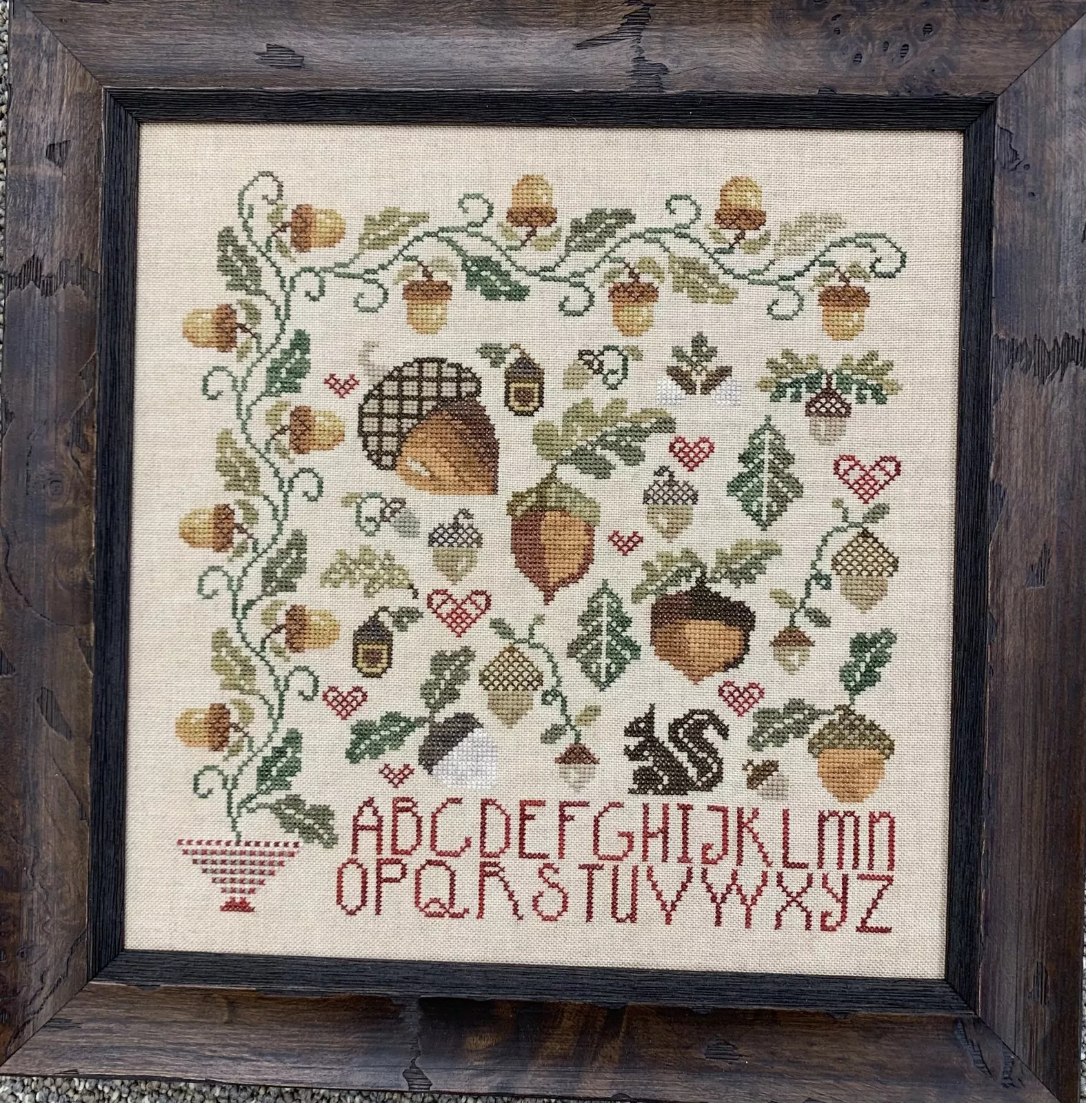 Vintage Acorns chart - Jeannette Douglas Designs